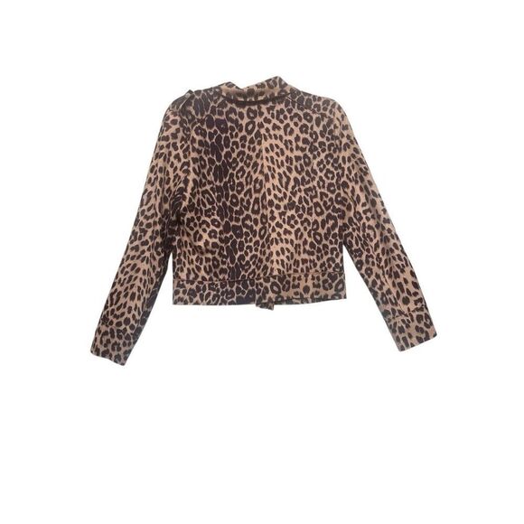 Azi Leopard Print Moto Jacket with Silver Hardware - Picture 15 of 16